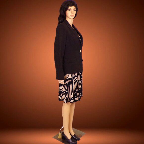 CALVIN KLEIN size 8 chocolate-brown blazer polyester/rayon/spandx dry clean only - Picture 3 of 15